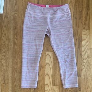 Ivivva Light Pink Striped Leggings size 10